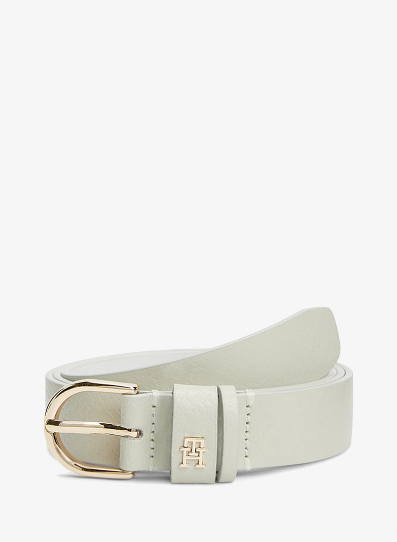 TOMMY HILFIGER Essential TH Monogram Plaque Leather Belt - Image 1